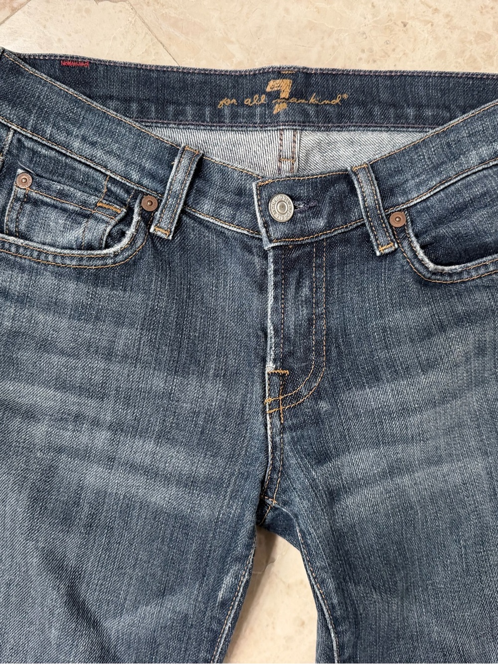 7 For All Mankind Bootcut Jeans Women’s Size 25 Dark Wash - Picture 2 of 6